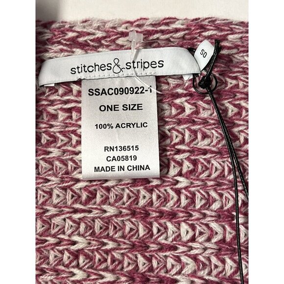 Stitches & Stripes Acrylic Scarf~Size OS~Pink Orange Pashmina~Stitch Fix NWT - Picture 7 of 9
